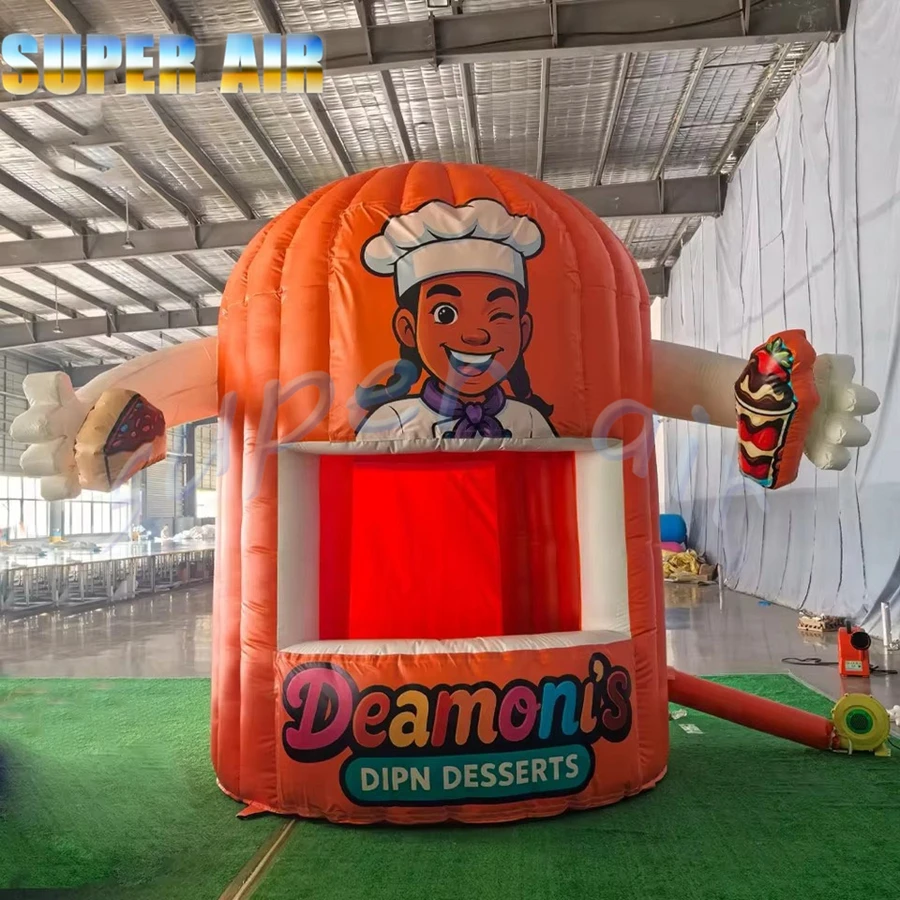 Barraca inflável de sobremesa para publicidade externa de alta qualidade por atacado com ventilador para vendas de acampamento ou promoção de estacionamento
