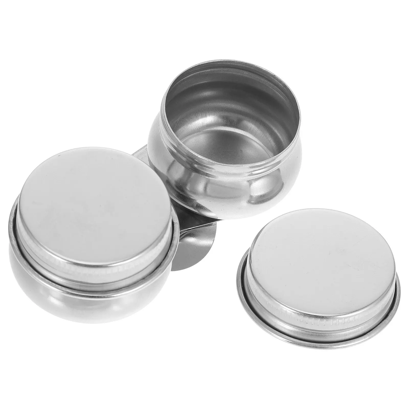 Stainless Steel Dual Pot Brush Washer Lids Bottom Clip Design Smooth Surface Easy Clean Reusable for Field Painting