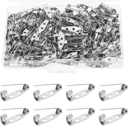 100Pcs Brooch Clasp Pin Backs Safety Clasp Bar Pins Metal Pin Backs Name Tag Pin Clips Jewelry Pins for Badge Wedding Corsage