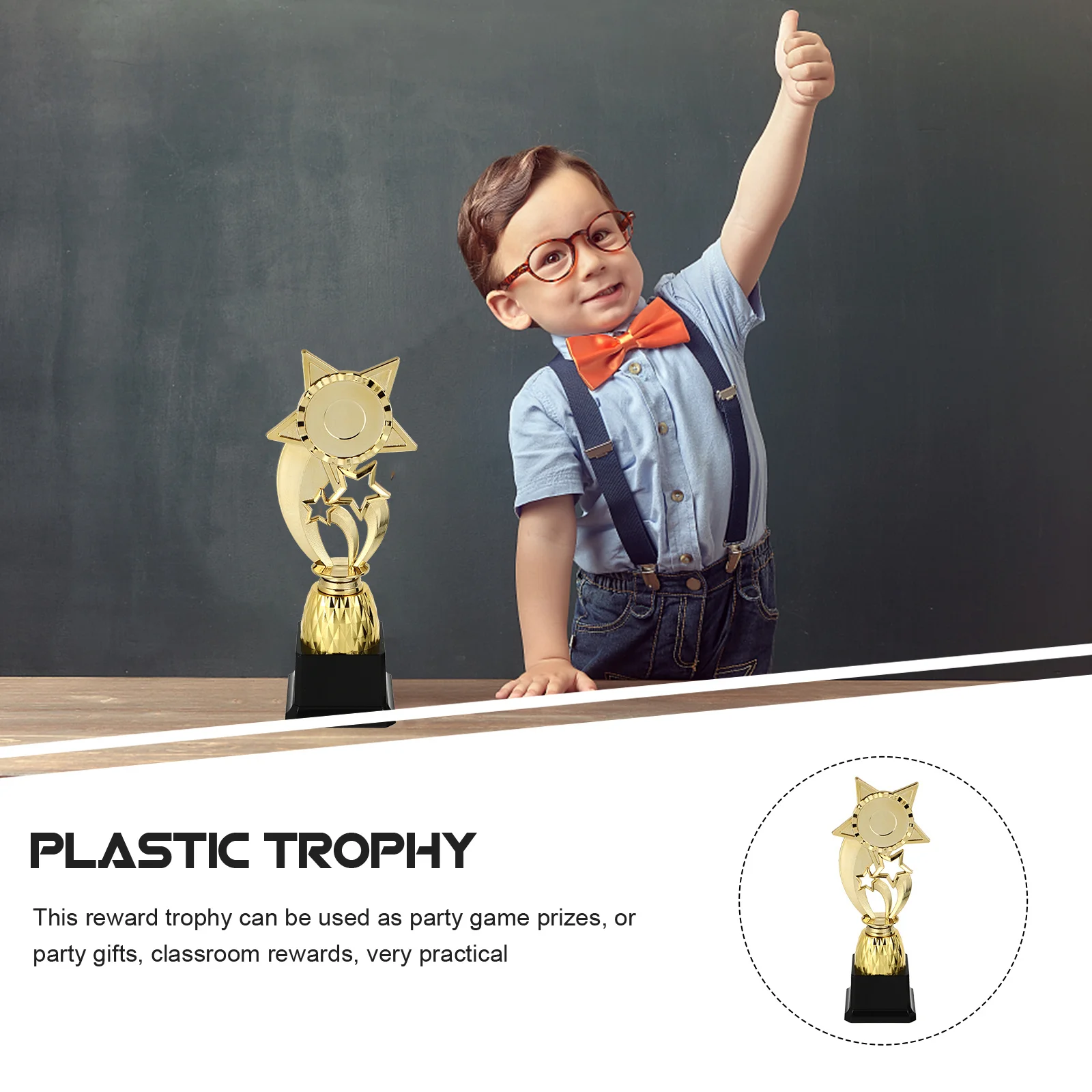 

Plastic Trophy Decorative Star Small Competition Awards Desktop Delicate Trophy Reward Supply Competition Accessory
