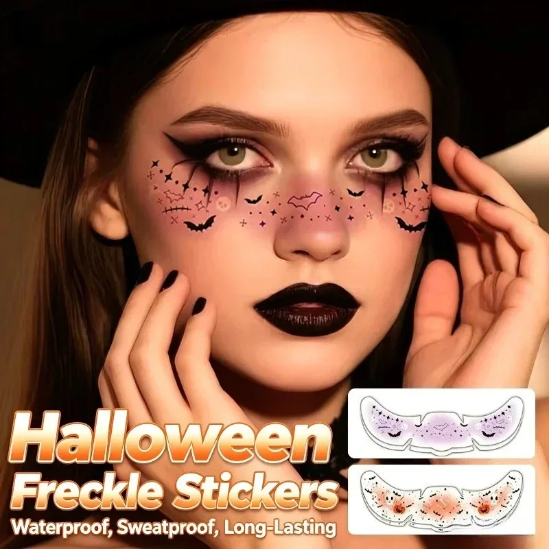 6/12Pcs Simulated Makeup Face Stickers Waterproof and Sweat Proof Natural Hot Stamping Gold and Silver Halloween Tattoo Stickers