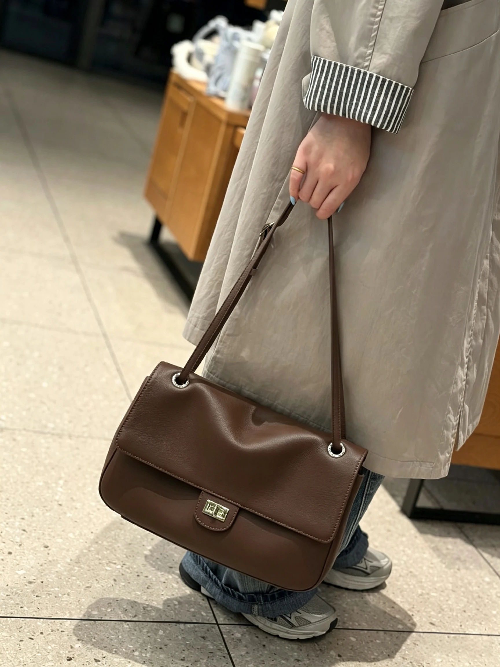 2026 New Vintage Cowhide Genuine Leather Tote Shoulder Bag Women's Luxury French Flap Briefcase Messenger Crossbody Bag