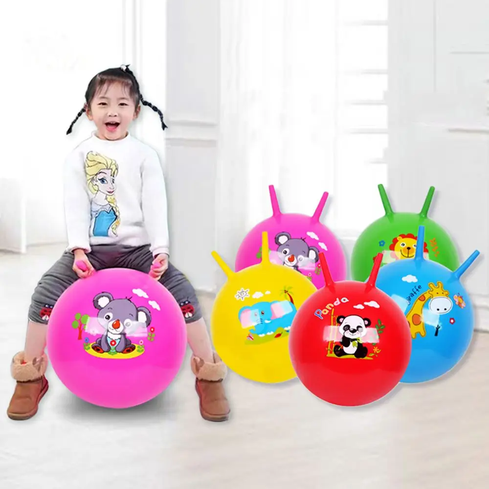 PVC de 45CM con 2 asas para deportes al aire libre, juegos de salto, pelotas que rebotan, juguetes inflables, pelota de Hop, tolva espacial para niños