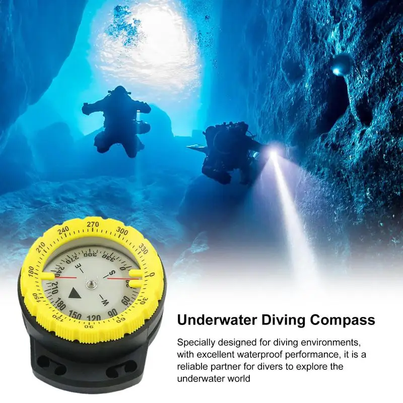 

Scuba Diving Compass Water Resistant Underwater Scuba Compass With Rope Water Sports Glowing Compass With Side Window Scuba