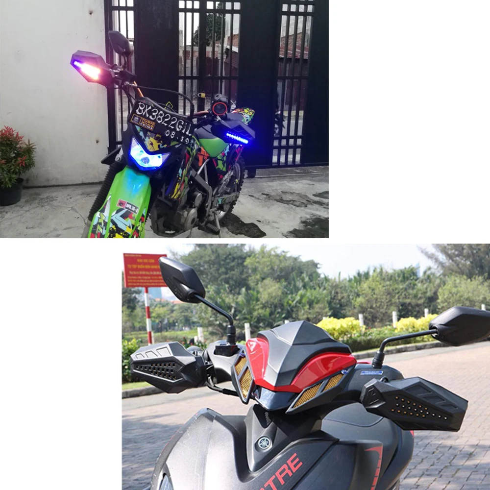 Motorcycle Hand Guards Handle Protector LED Handguard Windshield For KAWASAKI Vulcan S 650 Vulcan 800 Ex650 Z800 Vulcan 500