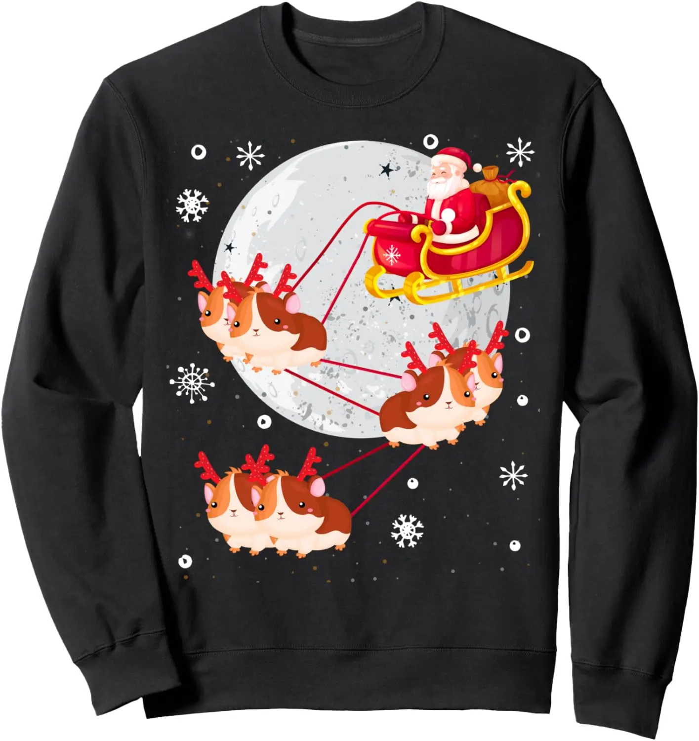 

Santa's Sleigh Guinea Pigs Reindeer Christmas Xmas Gift Tee Sweatshirt