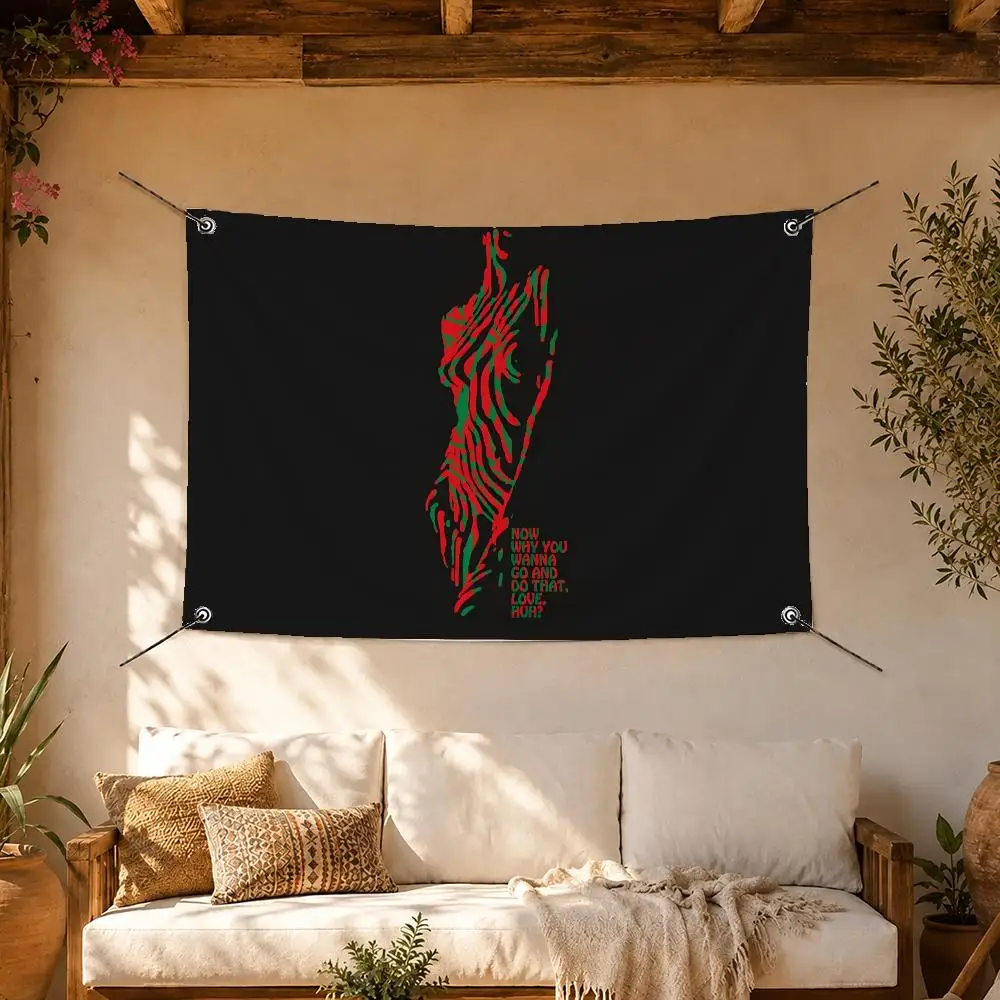 Smooth Band A Tribe Called Flags Room Home Decor Wall‑Hanging Art Banner, Outdoor for Bedroom Party Background Decoration