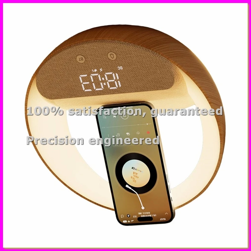 

4in1 Clock Speaker,Bluetooth Speaker,Night Lamp,Bedside Lamp,15W Wireless Charging,Compatible with All Mobile Phones-ABFT