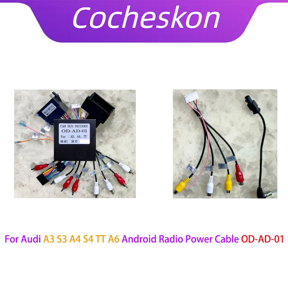 

OUDI Car 16pin Wiring Harness Adapter Canbus Box Decoder For Audi A3 S3 A4 S4 TT A6 Android Radio Power Cable OD-AD-01