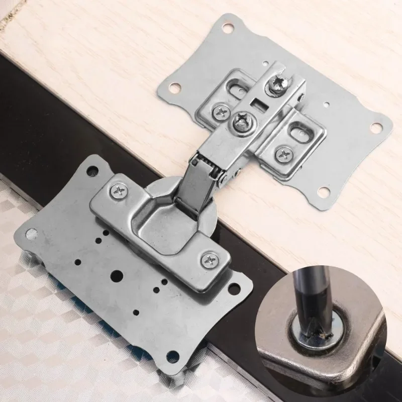 Stainless Steel Hinge Repair Plate Cabinet Furniture Drawer Table Door Panel Repair Kit Hardware Hinge Fixing Plate Connection