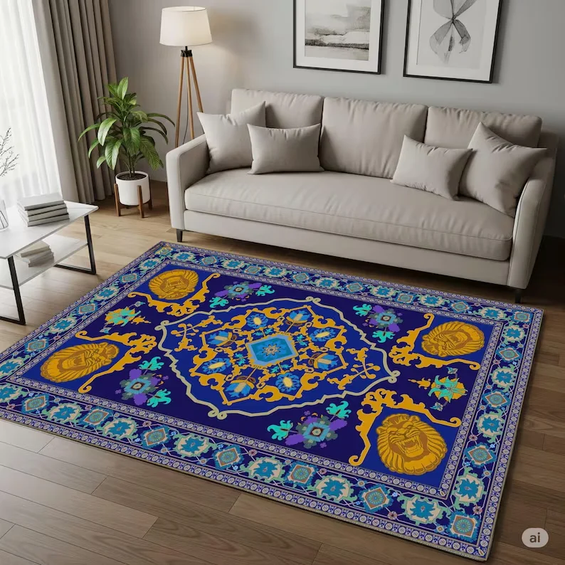 

Aladdin Magic Carpet Rug Kids Room Decor Non-Slip Kids Room Road Car Kids Room Rug Traffic Train Tracks Streets Playrooms Carpet