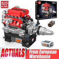 Mould King 10204 Technical Car Engine Toys The Motorized FE Sports Car V8 Engine Building Block Brick Kids Christmas Gift