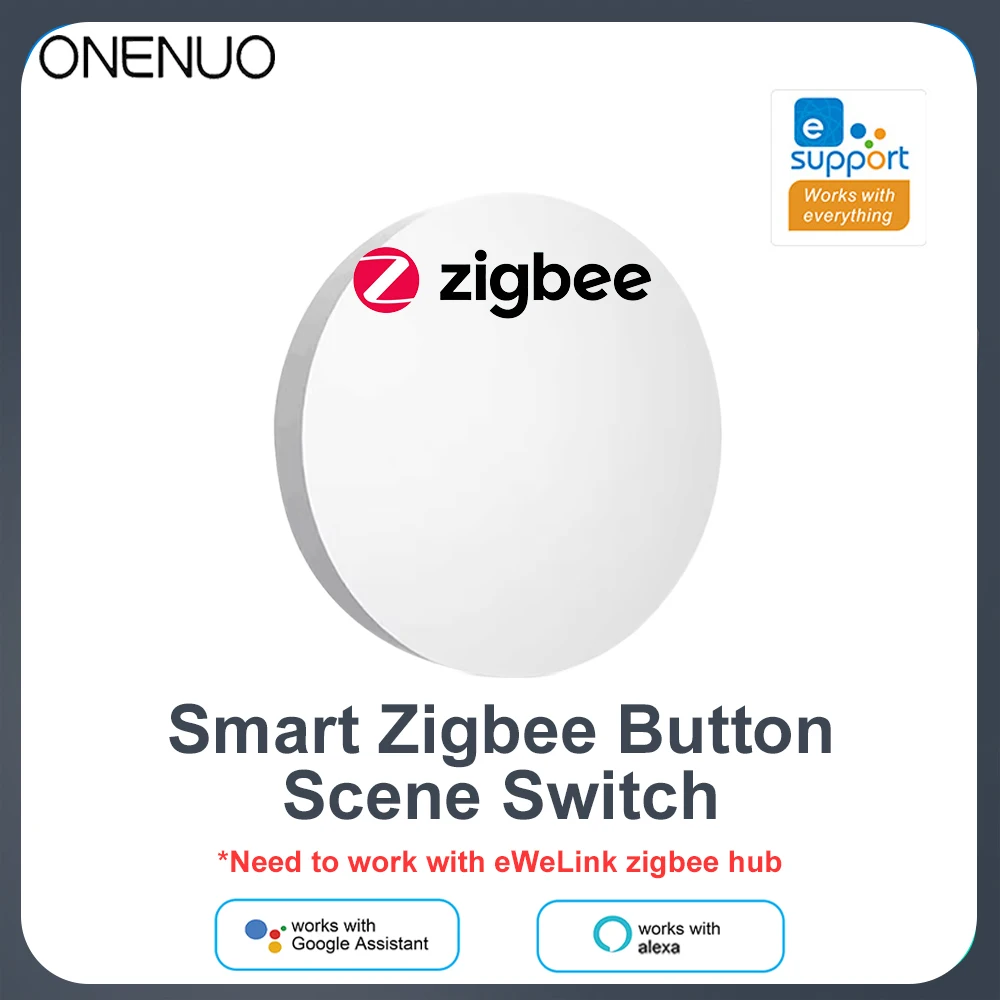 

Беспроводной кнопочный выключатель Ewelink Zigbee с батареей, пультом ДУ и автоматизацией сценариев, управление через приложение Ewelink