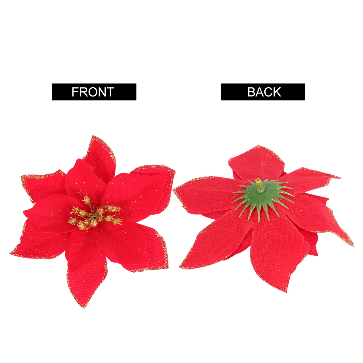

24 Pcs Decorations Christmas Flower Flowers Artificial Cloth Glitter Poinsettia Tree Fake