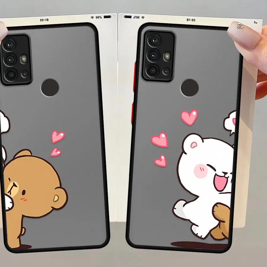 Casing Ponsel untuk Samsung Galaxy A03 A20 A13 A11 A15 A30 A12 A16 A06 A02 A05 A50 Sampul Lembut Kartun Menyenangkan Pasangan Cocok