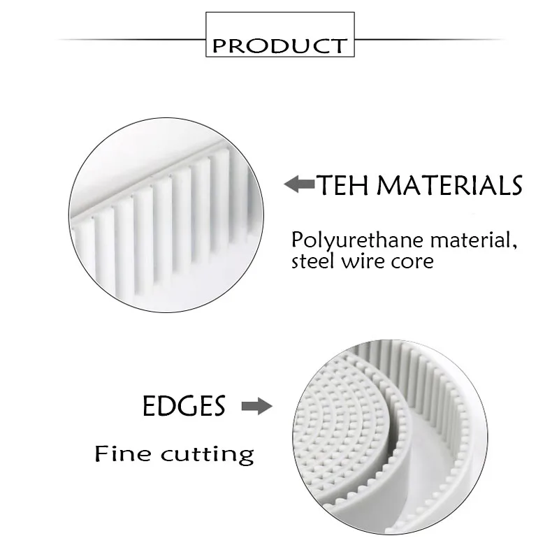 Polyurethane HTD 3M Tooth Transmission Conveyor Timing Belt Open Steel Cord Kevlar Cord  Pu Synchronous Belt 3D Printe