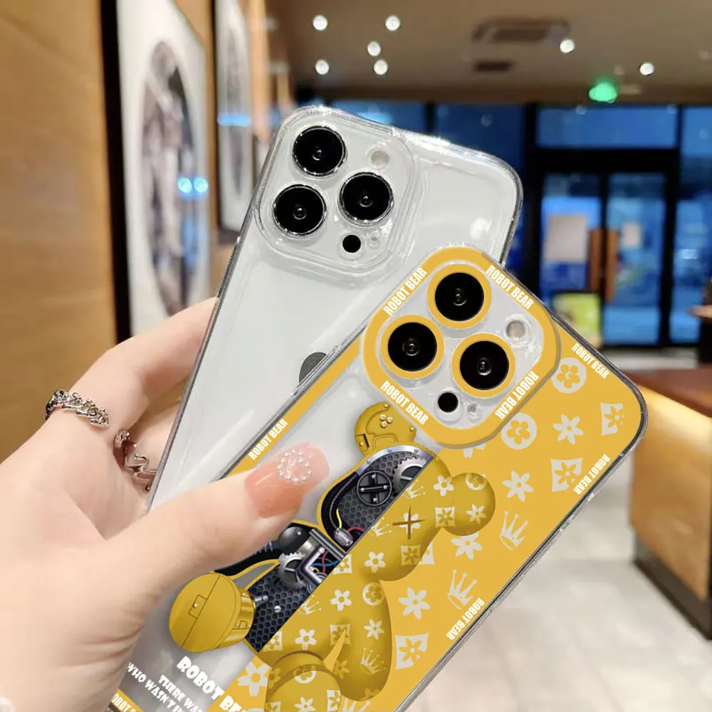 

Cartoon Current R-Robot Bear Custom Photo Phone Case For REALME 5 6 7 7I 8 8I 9 9I 10 12 C67 C55 C53 C35 C33 C31 C30 C21Y Case