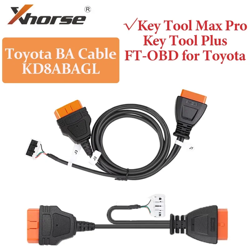 New Xhorse Toyota BA Cable Xhorse VVDI All Keys Lost Cable KD8ABAGL for VVDI Key Tool Plus Key Tool Max Pro FT-OBD Support 2022