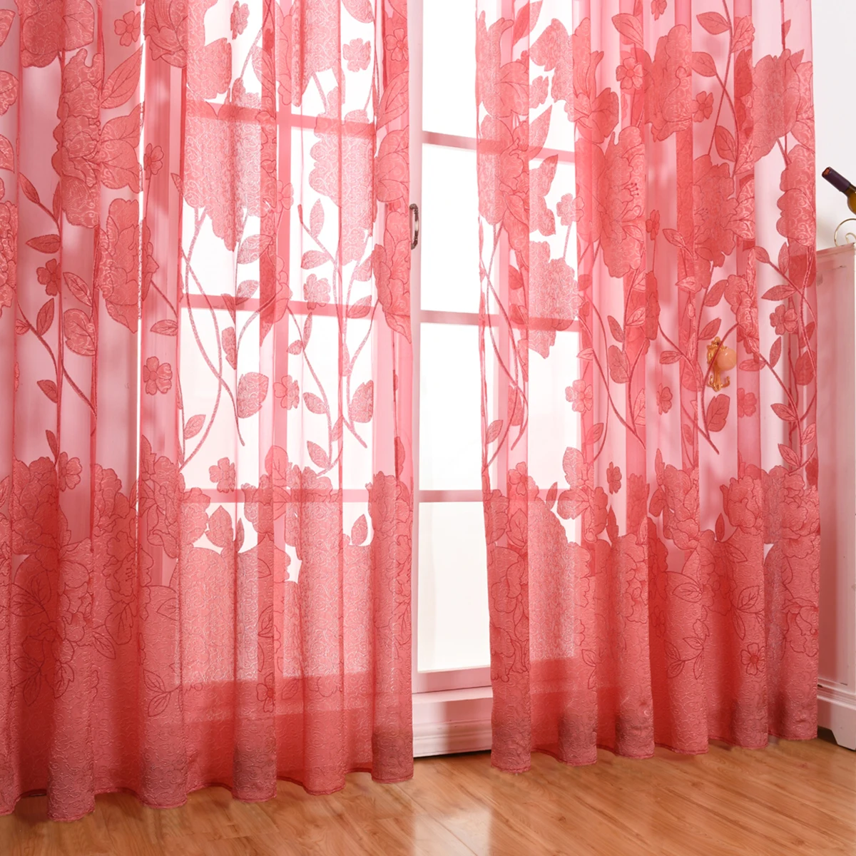 

Premium Jacquard Curtains Half Shaded Print Cut Out Window Door Drapes Decor Room Bedroom Bathroom 100X270Cm