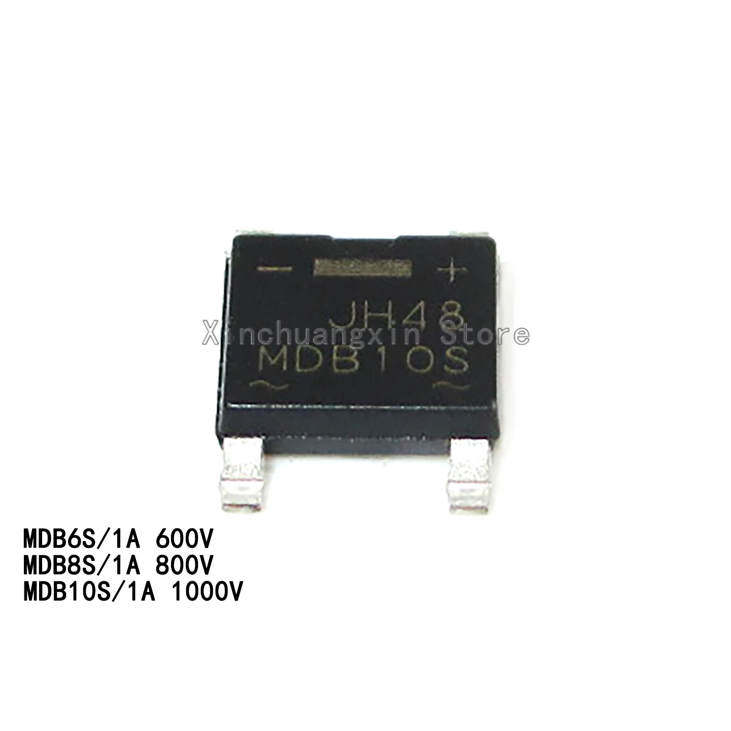 10PCS MDB6S, MDB8S, MDB10S, 1A, 600V, 800V, 1kV, SMD-4 Single-Phase Bridge Rectifier