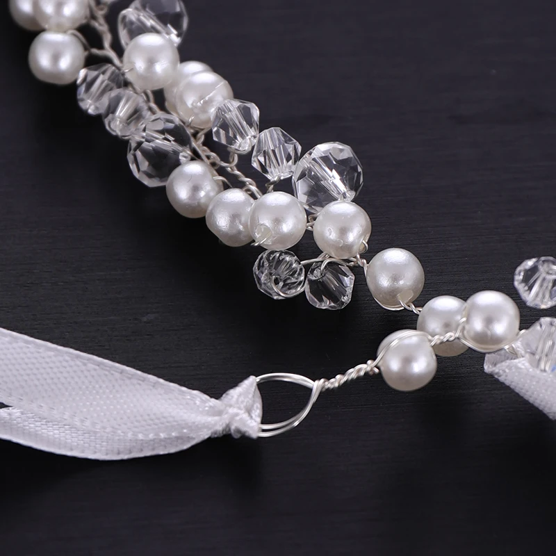 Handmade Bridal Headband Crystal Pearl Headdress Bridal Hair Accessories Wedding Headband Bridal Headdress Princess Hair Strap image 6