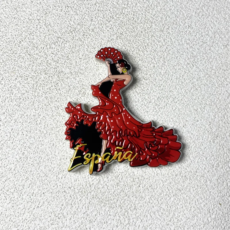 

Spanish 3D resin fridge magnet - Red dress lady - Ballerina - Travel souvenir - Home decoration - Collection