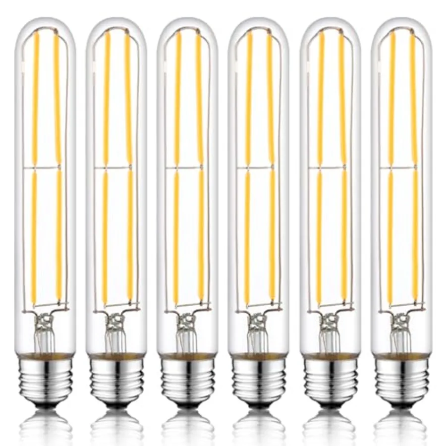 

7.3 Inch E26 Led Bulb 6W Equal 80 Watt 3000K Warm White Edison Bulbs Dimmable T10 T9 Long Tubular Clear Glass Light Bulb 800LM