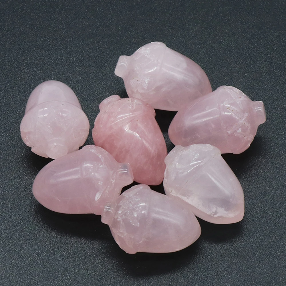 

5pcs MIni Hazelnut Natural Crystal Beads Pine Nuts Natural Agate Quartz Healing Mineral Gem Home Decoration Ornament 26x18mm