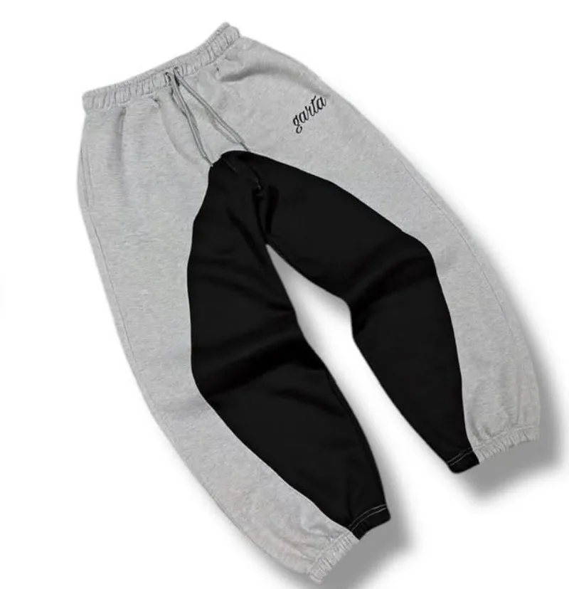 

High street retro black and white lettered casual pants Y2K hip-hop Gothic loose pants Harajuku trendy men sportswear pants