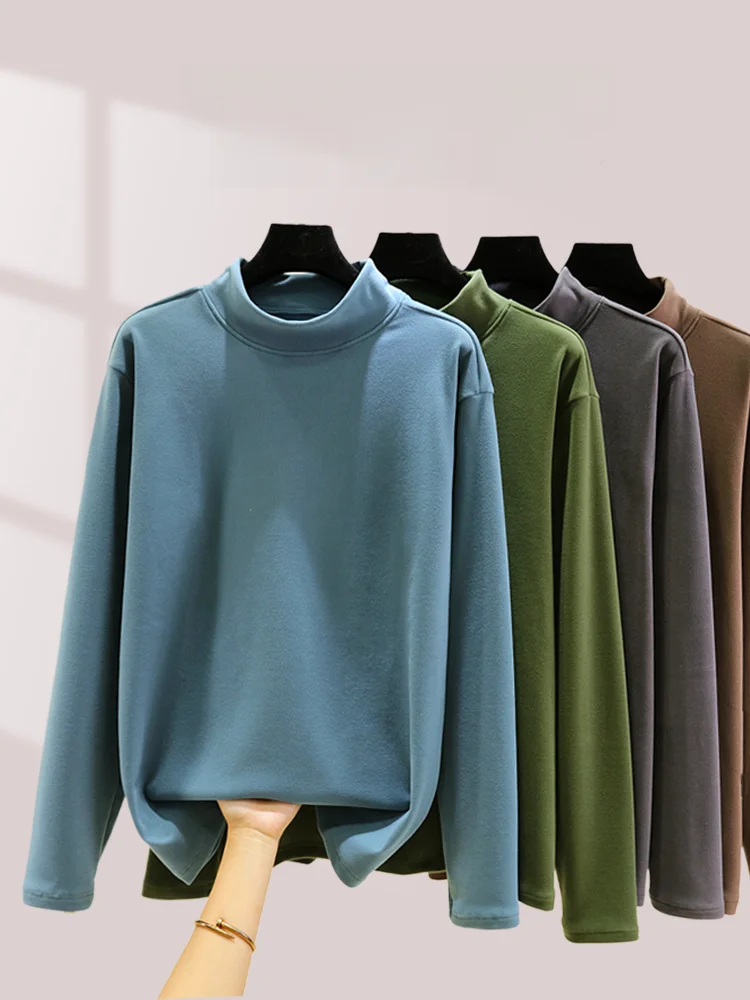 

Men's Thermal Fleece Lined Thick Long Sleeve High Collar Base Shirt for Winter Undercoat T-Shirt Warm Comfortable Innerwear