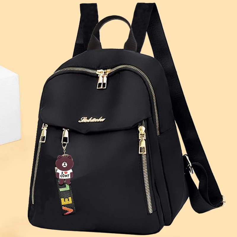 Chic Minimalist Motorbike Backpack Soft Nylon Fabric, Compact Fashion Rucksack for Outdoor Leisure Weekend Short Trips