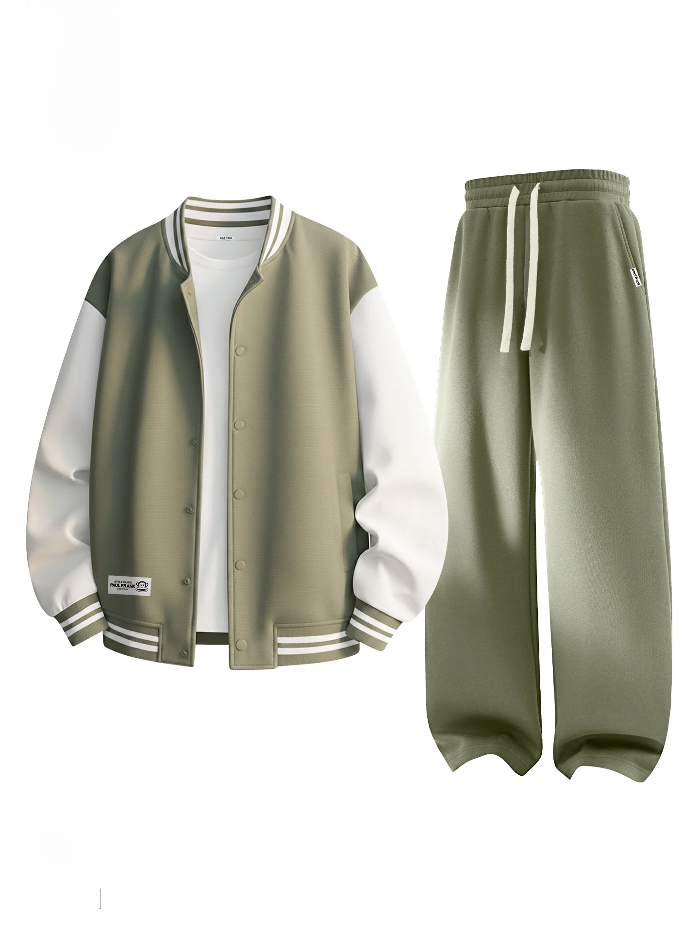 

M Spring Baseball Suit Set Two-Piece Color Blo Sports Wear Youth Cotton Polyester Long Sve Pants Outfit