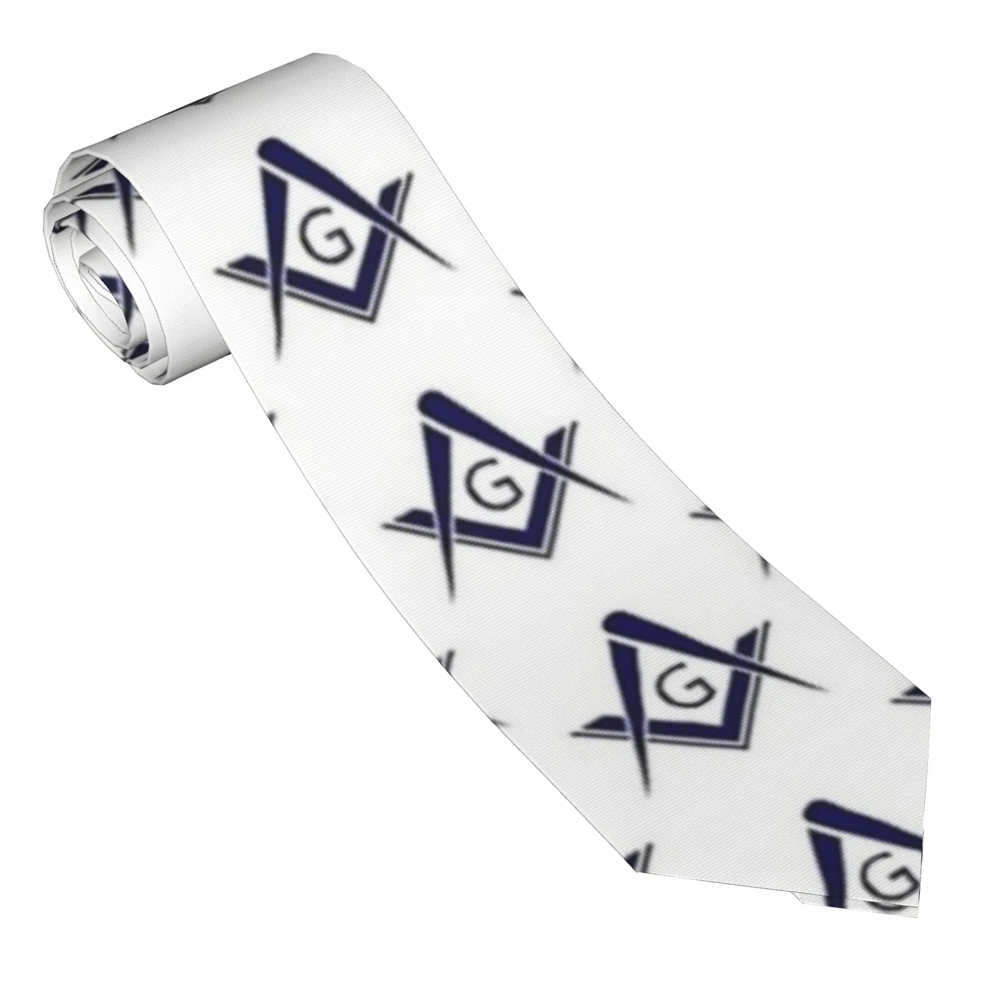 Mens Tie Masonic Freemasonry Symbol Neck Ties Freemason Retro Casual Collar Tie Printed Daily Wear Party Necktie Accessories