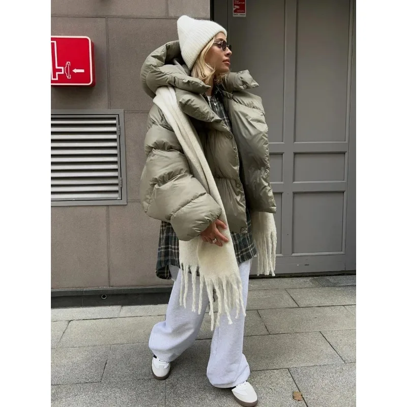 2025 NEW  Winter Warm Cotton Puffer Jackets Women's Loose Parkas Coat Vintage Bread Jacket Outwear Office Ladies Quilted Jacket - Image 5