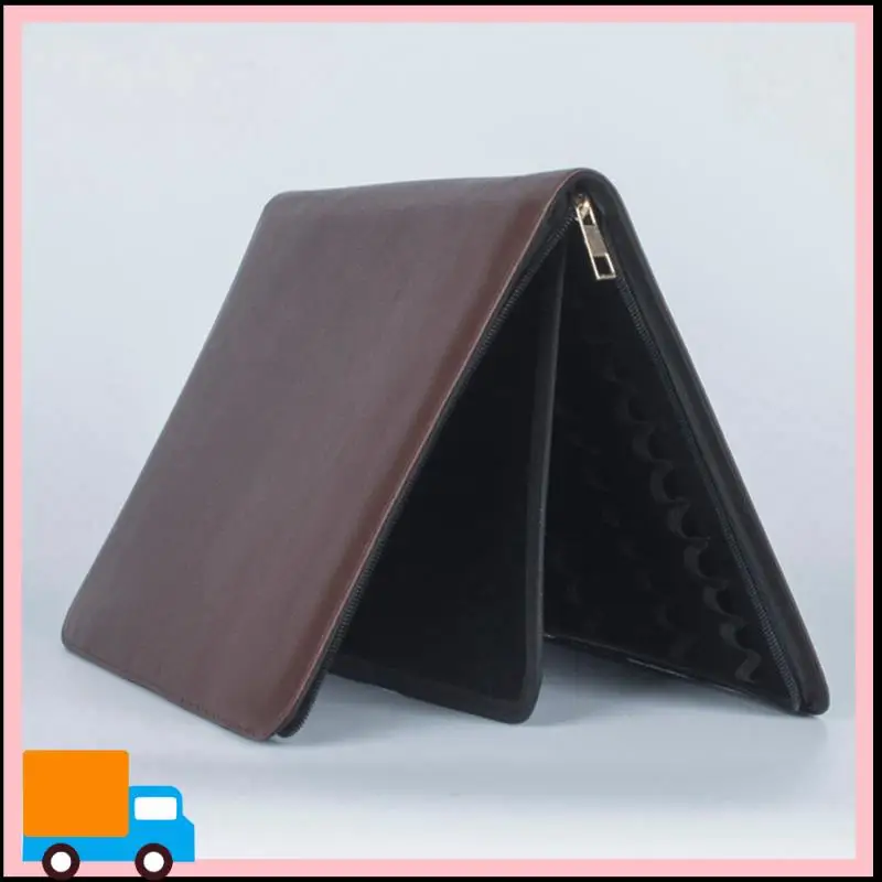 

48-Slots Pen Holder Personalized PU Gift Pen Bag Pen Storage Bag Business Office Protective Cover Brown Easy Install Easy To Use