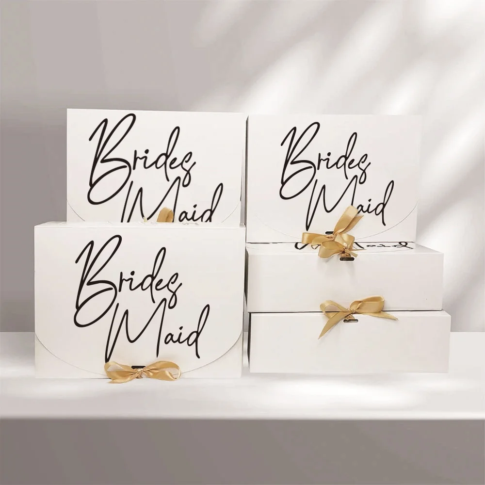 10Pcs Bridesmaid Proposal Box Set with Ribbon,Maid of Honor Proposal Box Matron of Honor Bridesmaid Gift Boxes