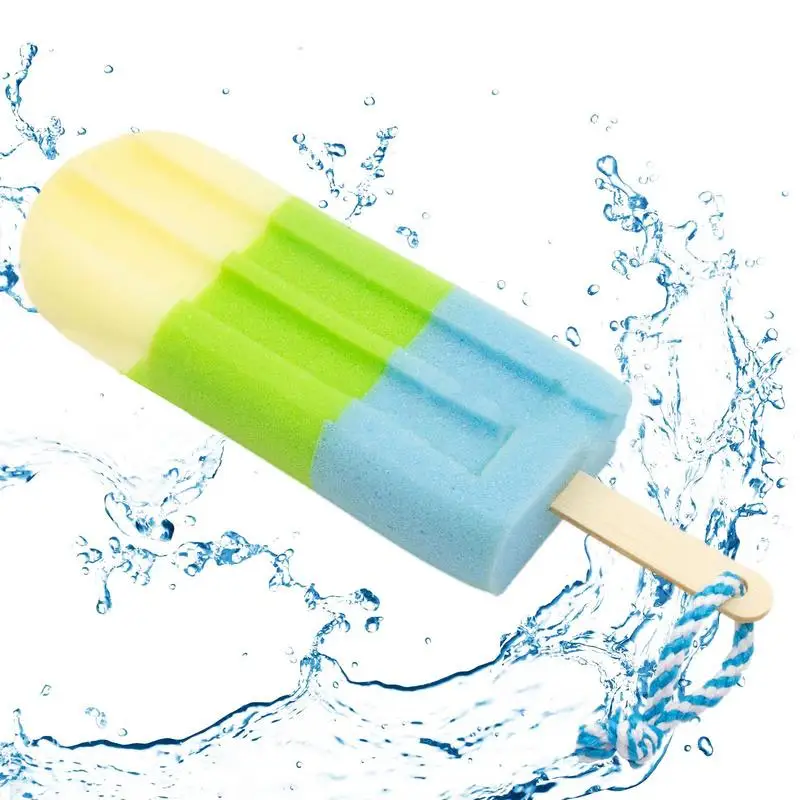 Cute Bottle Cleaner Colorful Popsicle Shape Soft Sponge Scrubber Cleaning Tool With Wooden Handle Household Accessories No Dead