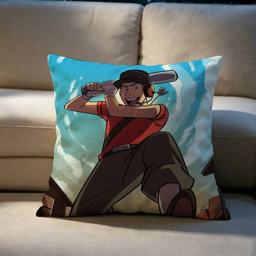 Team Fortress 2 Scout Pyro  Double-sided printed pillow cover Solid color minimalist pillowcase, fits all bedroom styles