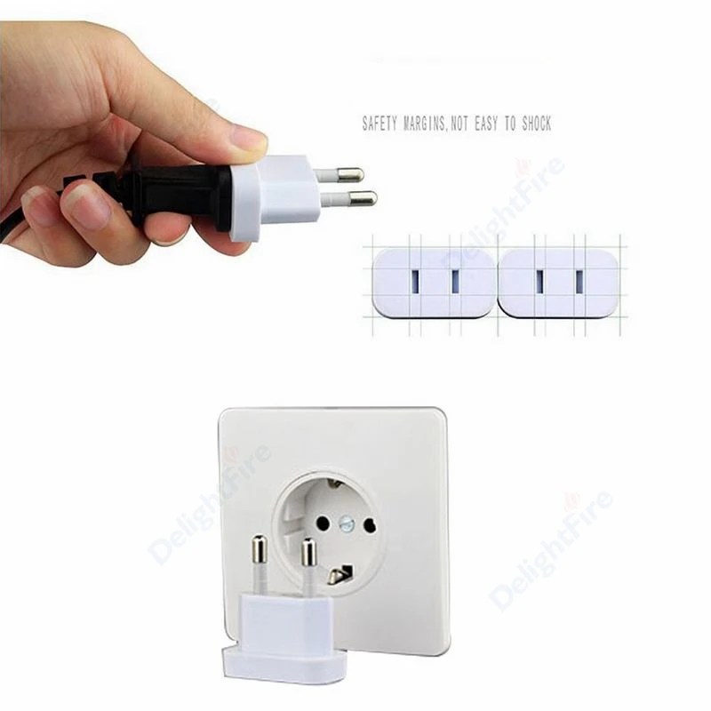 1pcs EU Plug Power Adapter Converter 4.0/4.8mm Travel Charger Power Socket Adapter USA to European AC Electrical Socket Charging