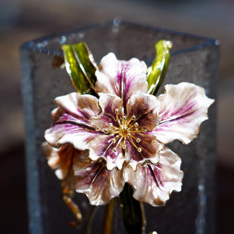 Modern creative enamel decorative flowers bloom like brocade vase living room desktop decoration ornament