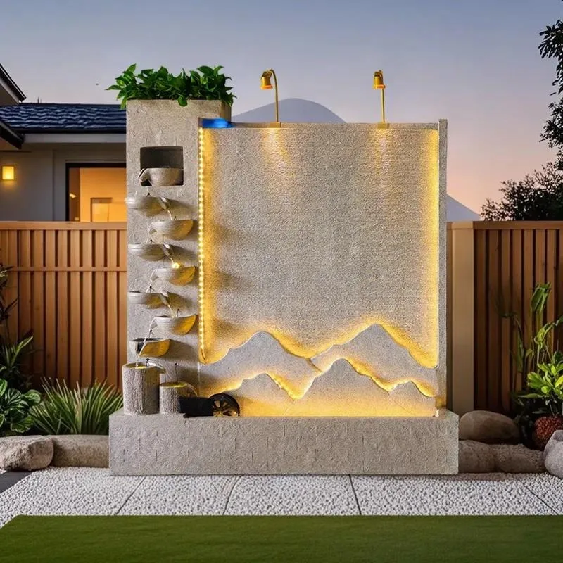 indoor and outdoor fountain retro courtyard garden home villa decoration large fountain waterfall concrete fountain