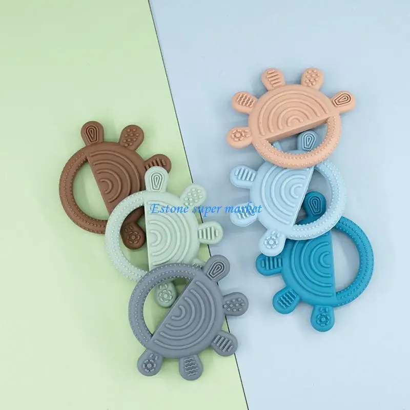 090B 실리콘 아기 Teether 젖니가 남 장난감 유아 소년 소녀 씹는 간호 치아 선물을위한 치과 치료