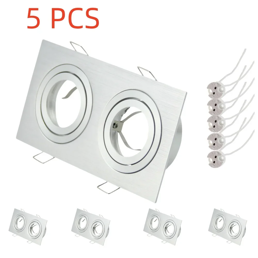 

5pcs Recessed Adjustable Downlight Mounting Frame LED with MR16 Socket Ceiling Lamp Holder Base Spot Light Fitting Accessories