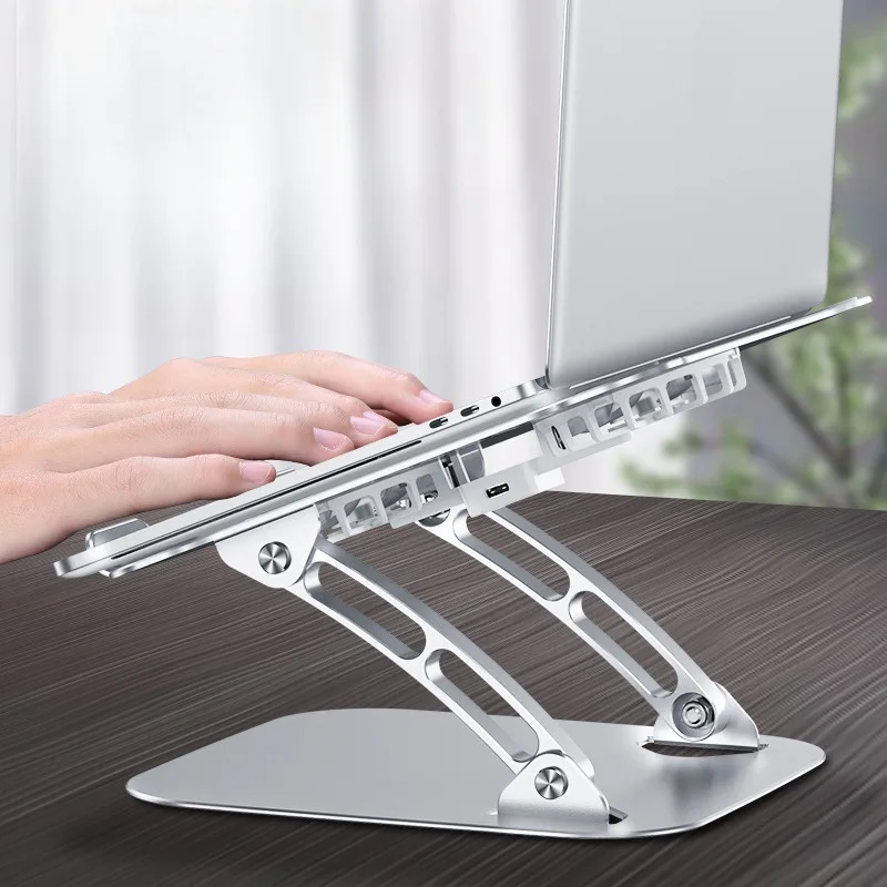 FANHUN  Multifunctional laptop fan cooling stand Aluminum alloy folding rotary lift desktop notebook cooling stand