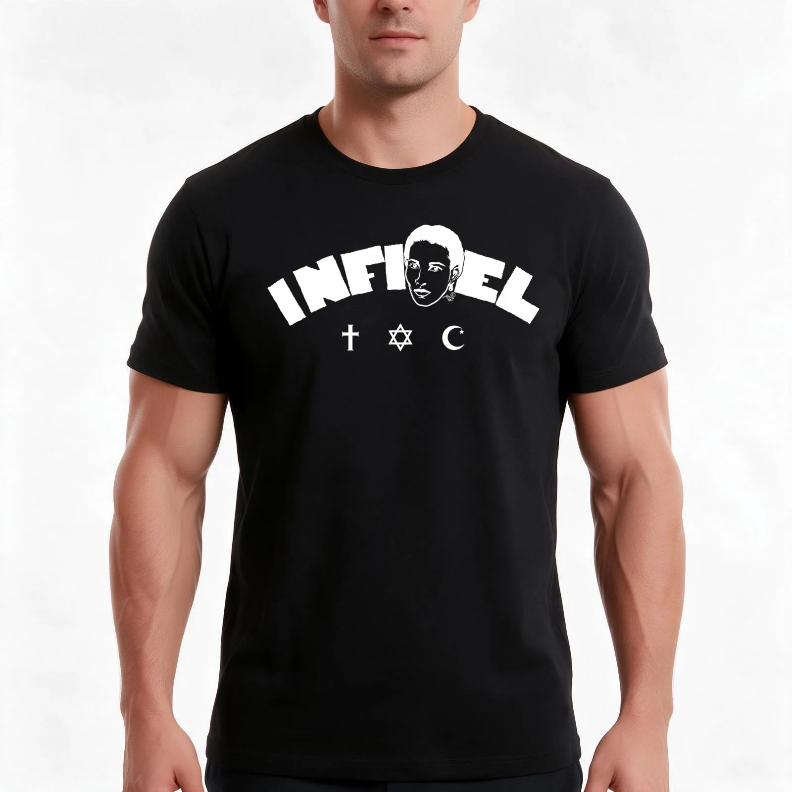 Infidel Ayaan (white) by Tai's Tees T-Shirt Summer Casual Cotton Tee, Unisex Men Women