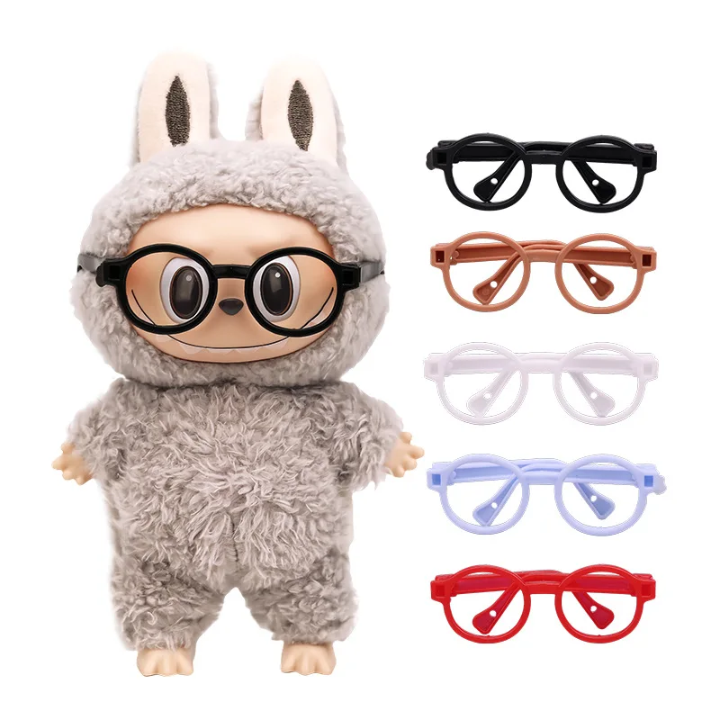 

For 15/17cm Labubu Doll Fashion Multiple Colors Glasses Decoration Cute Dolls Accessories DIY Dress-up Glasses without lenses