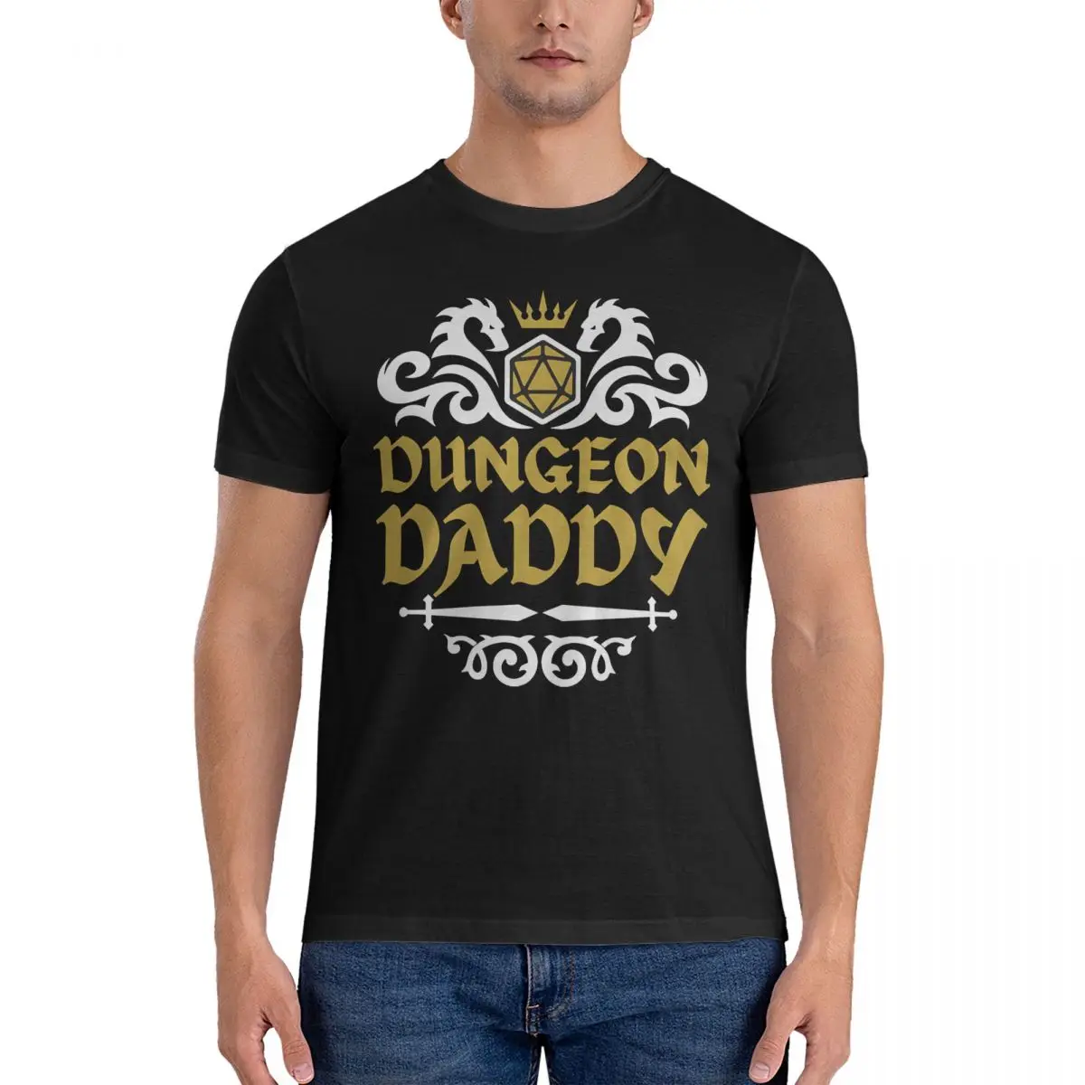 Fathers Day, Dad Men's T Shirts D-Dungeons And Dragons Vintage Tees Short Sleeve O Neck T-Shirt Pure Cotton Gift Idea Clothing