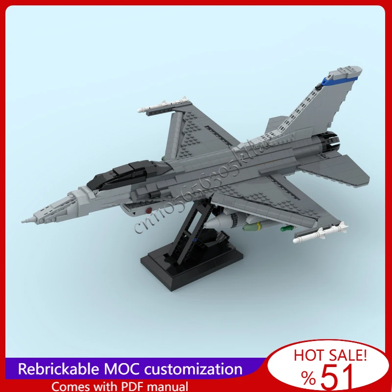 

1363 PCS MOC F-16 Single Engine Supersonic Multi Role Fighter Jet Model DIY Assembled Educational Creative Kids Toy Popular Gift