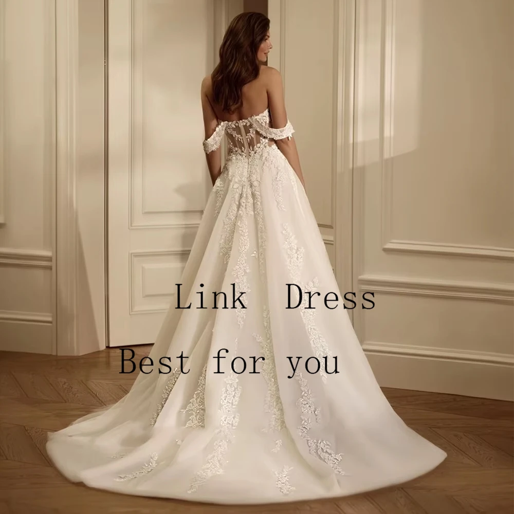 V Neck Wedding Dresses for Ladies Charming Soft Tulle Bridal Gowns Exquisite Full Sleeve Vestidos De Novia New 2026 Summer