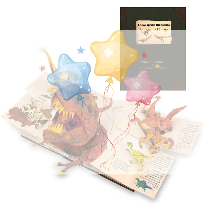 موسوعة ثلاثية الأبعاد الديناصورات ما قبل التاريخ قابلة للطي الفائدة ديناصور كتاب صور تعميم العلوم هدايا الأطفال